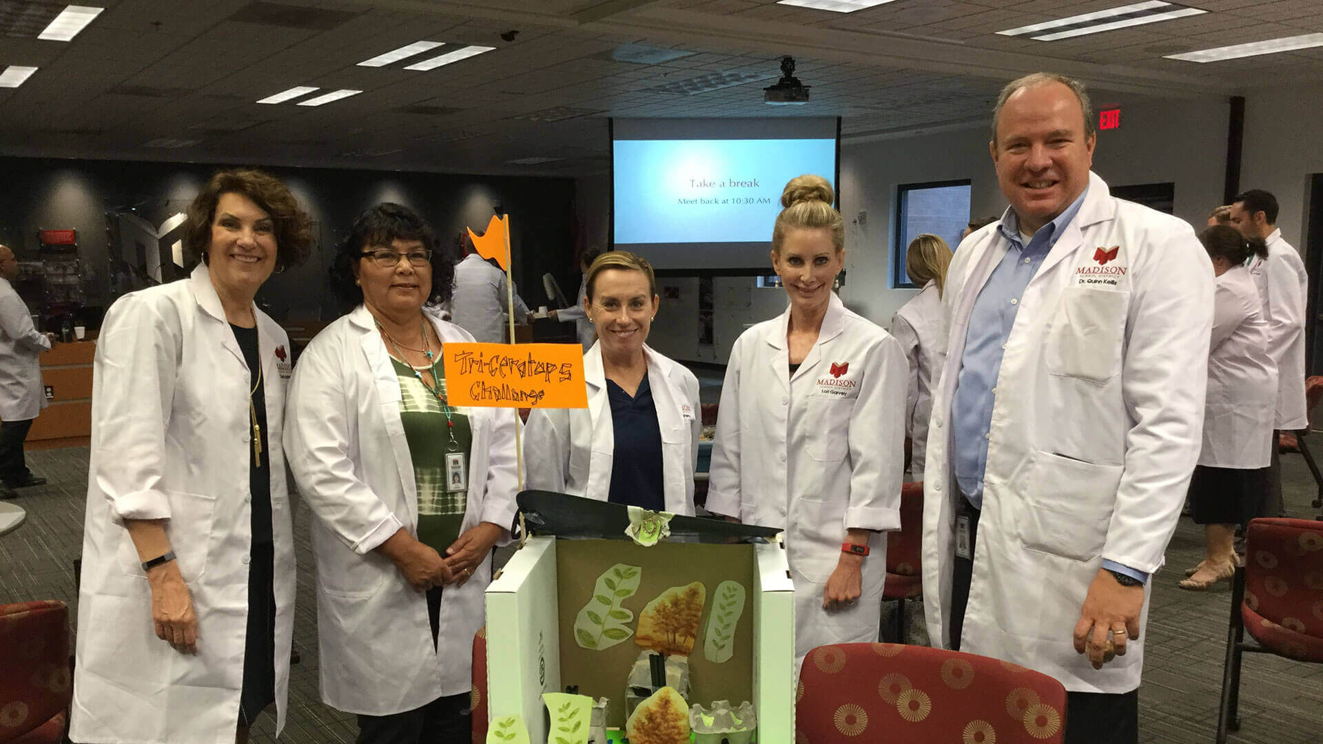 
		Madison faculty and staff in lab coats		