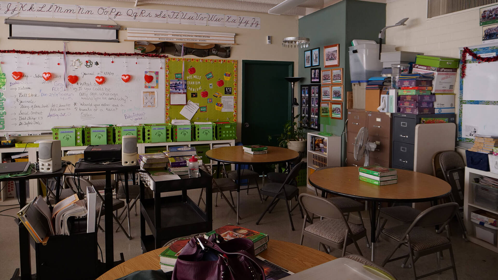 
		A classroom at Miami Junior High		