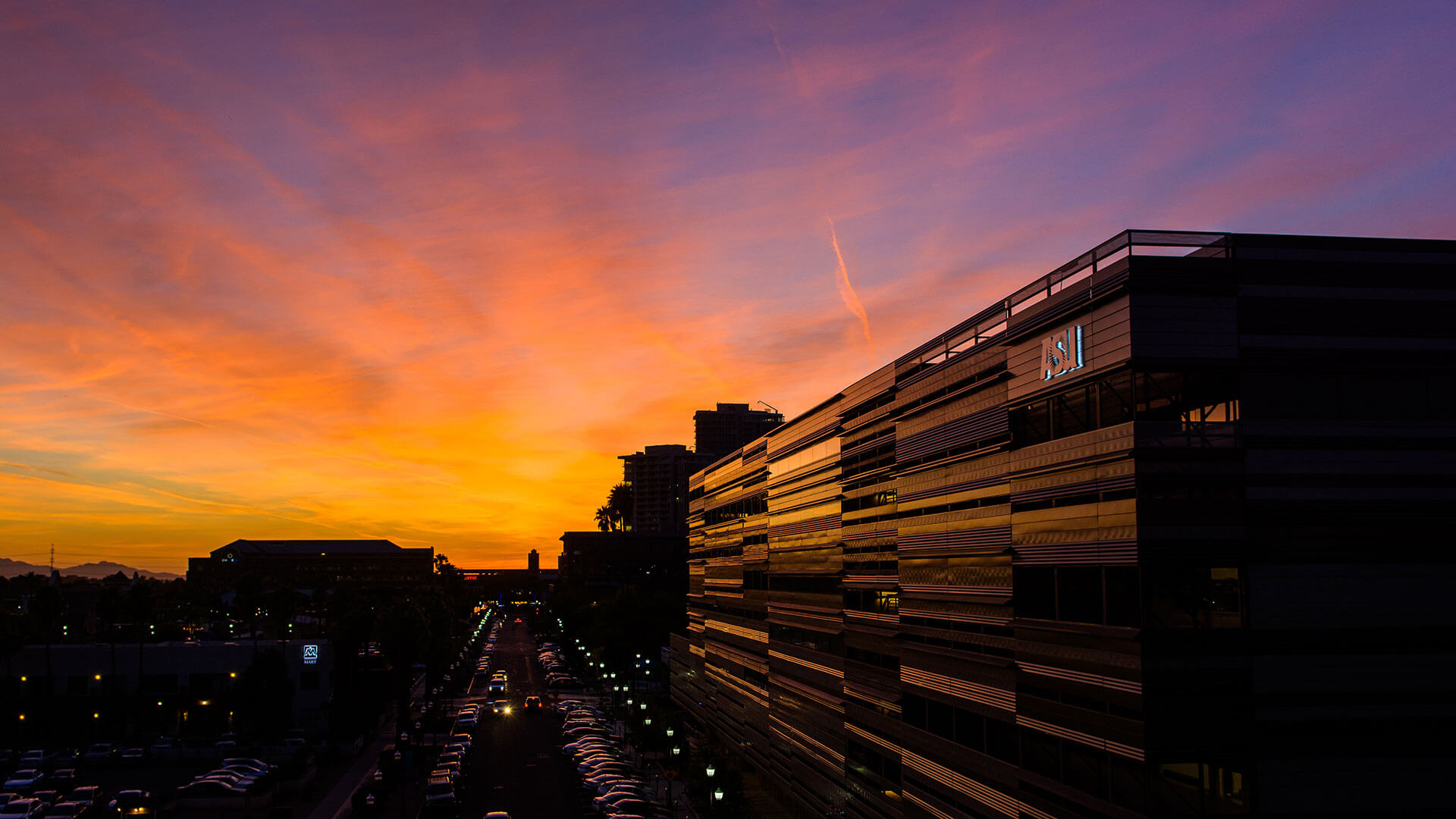 
		A photo of ASUs downtown campus at sunset		