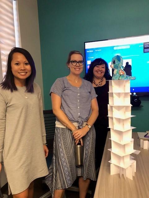 Christina, Clarin and Elizabeth with their tower